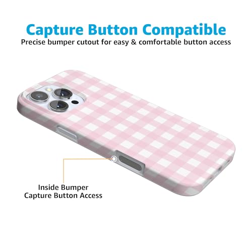 Casely iPhone 16 Pro Case | Pink Plaid | Sunday Best | Compatible with MagSafe | Classic Ultra Slim Design - Image 5
