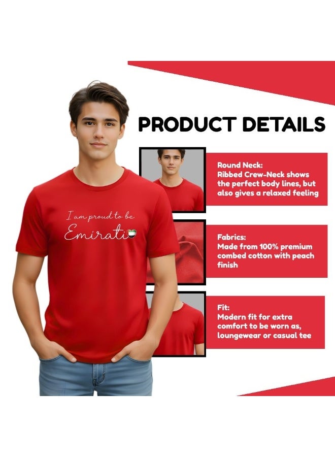 PRINTSHOP4ME UAE Pride Theme Men's T-Shirt | Cotton Fabric | Round Neck | Short Sleeve | Regular Fit | Casual Outfit | Event Wear | Ideal For Outdoor Travel Use - Image 4