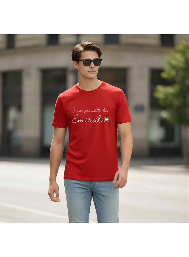 PRINTSHOP4ME UAE Pride Theme Men's T-Shirt | Cotton Fabric | Round Neck | Short Sleeve | Regular Fit | Casual Outfit | Event Wear | Ideal For Outdoor Travel Use - Image 3