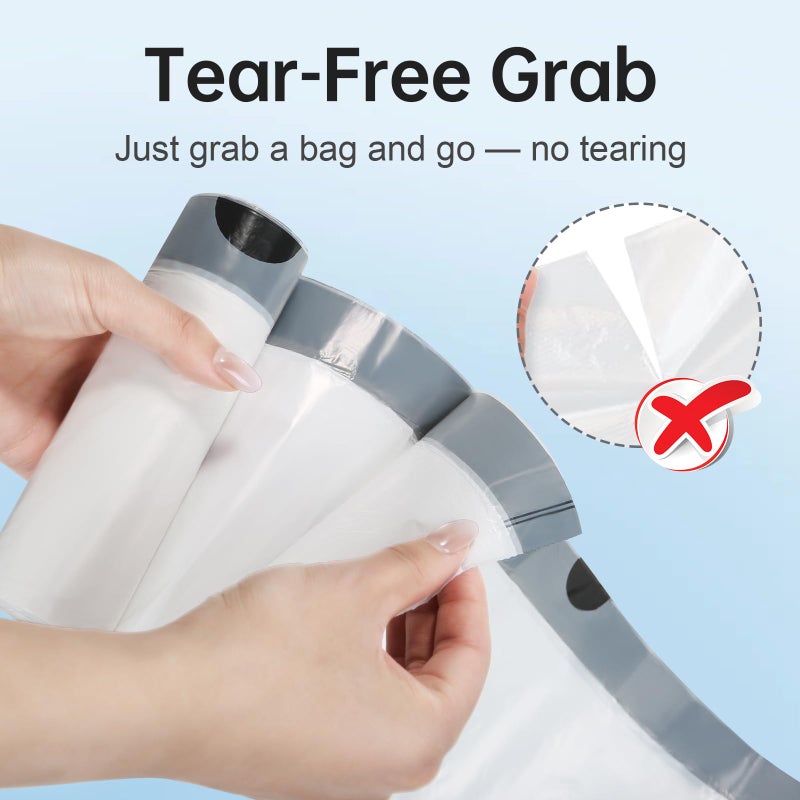 Elpheco 2.6 Gallon Trash Bags 60 Counts - For 2.5-4 Gallon Trash Cans  Strong Drawstring Garbage Bags  Clear Leakage-Free Trash Bag  Tear Free Garbage Bags  60 Count / 3 Rolls - Image 3