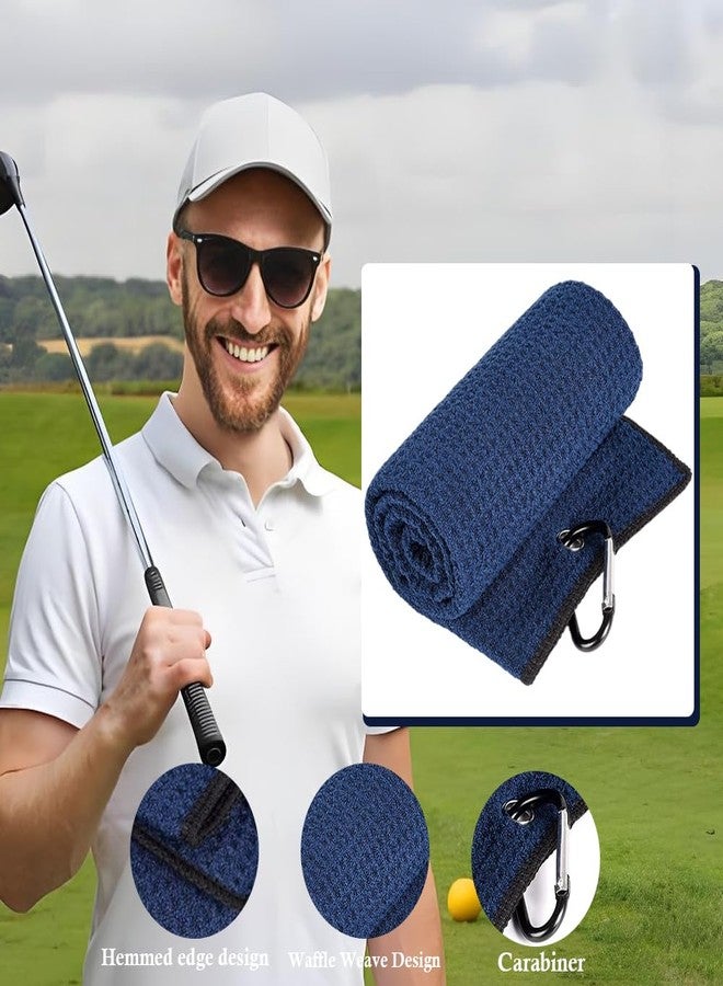 Liyujuping 2 Pack Golf Towels(16" X 24") with Carabiner Clip, Portable Microfiber Fabric Waffle Pattern Golf Towel for Golf Bag, Golf Gifts for Men/Women - Image 4