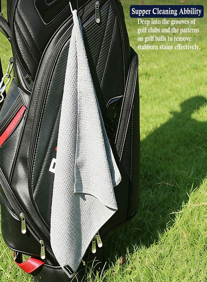 Liyujuping 2 Pack Golf Towels(16" X 24") with Carabiner Clip, Portable Microfiber Fabric Waffle Pattern Golf Towel for Golf Bag, Golf Gifts for Men/Women - Image 5