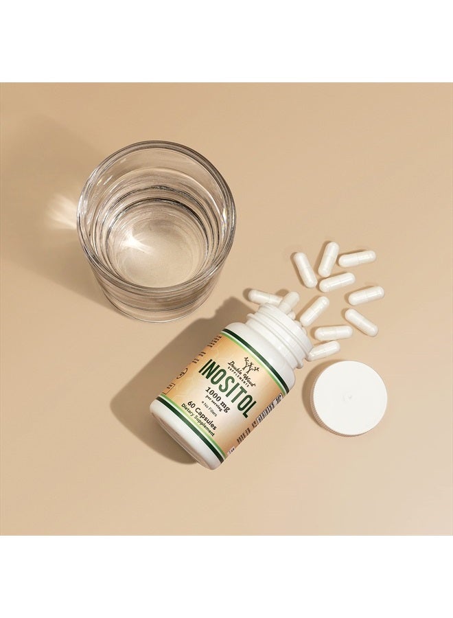 Double Wood Supplements كبسولات إينوزيتول (مايو إينوزيتول) 1000 ملغ مكملات متلازمة المبيض المتعدد الكيسات للنساء (60 حبة) دعم توازن الهرمونات والخصوبة (بدون مواد حشو، آمنة للنباتيين، خالية من الغلوتين) من دابل وود - Image 5