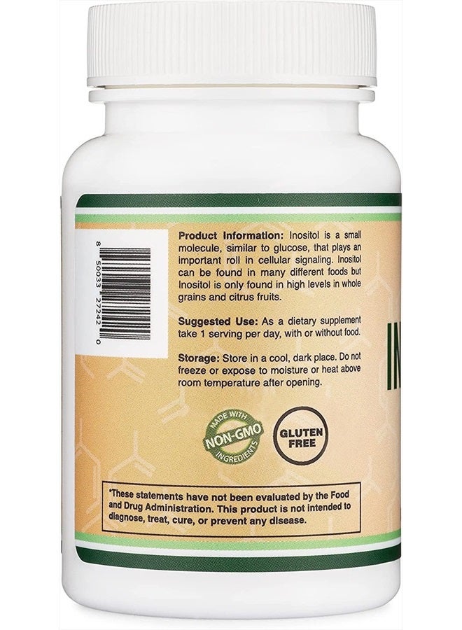 Double Wood Supplements كبسولات إينوزيتول (مايو إينوزيتول) 1000 ملغ مكملات متلازمة المبيض المتعدد الكيسات للنساء (60 حبة) دعم توازن الهرمونات والخصوبة (بدون مواد حشو، آمنة للنباتيين، خالية من الغلوتين) من دابل وود - Image 3