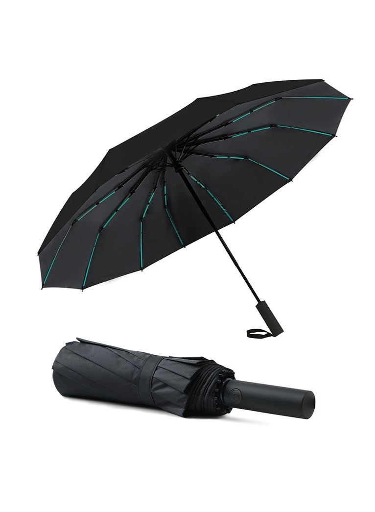 Arabest Large Double-Ribs Umbrella Automatic Folding Umbrella for Women Men, Travel, UPF 50+ UV Protection - Image 1