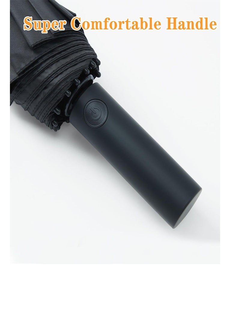 Arabest Large Double-Ribs Umbrella Automatic Folding Umbrella for Women Men, Travel, UPF 50+ UV Protection - Image 2