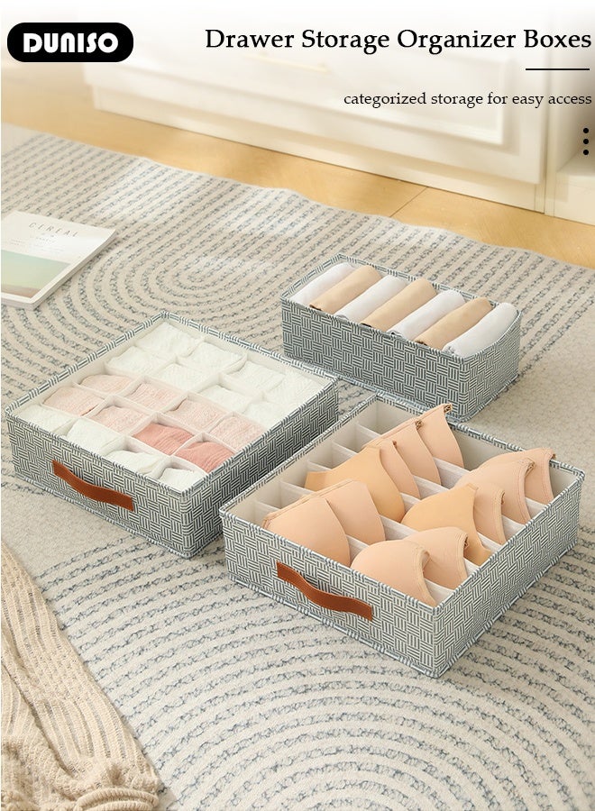DUNISO 3 PCS Underwear Drawer Organizer Foldable Non-woven Fabric Underwear Storage Organizer Divider for Clothing Skirts Socks Bras Panties Underwear Ties  - Image 3