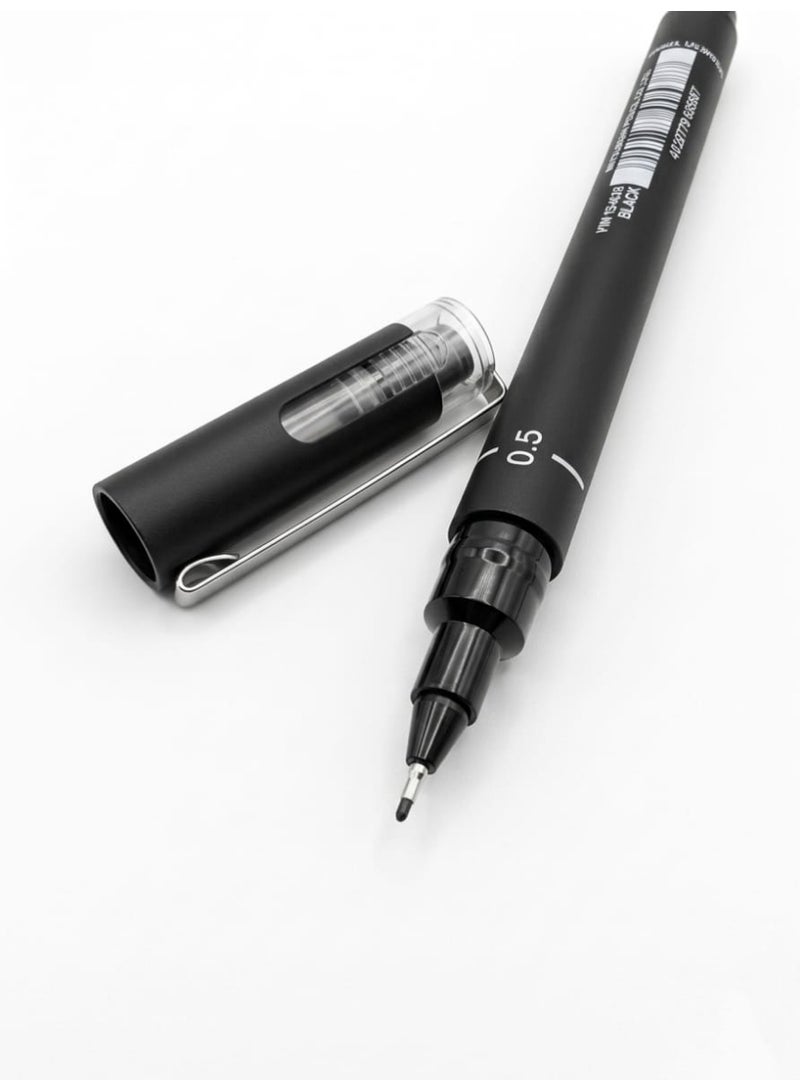 يوني بول قلم رسم Uni Pin Fineliner أسود برأس 0.5 مم - Image 2
