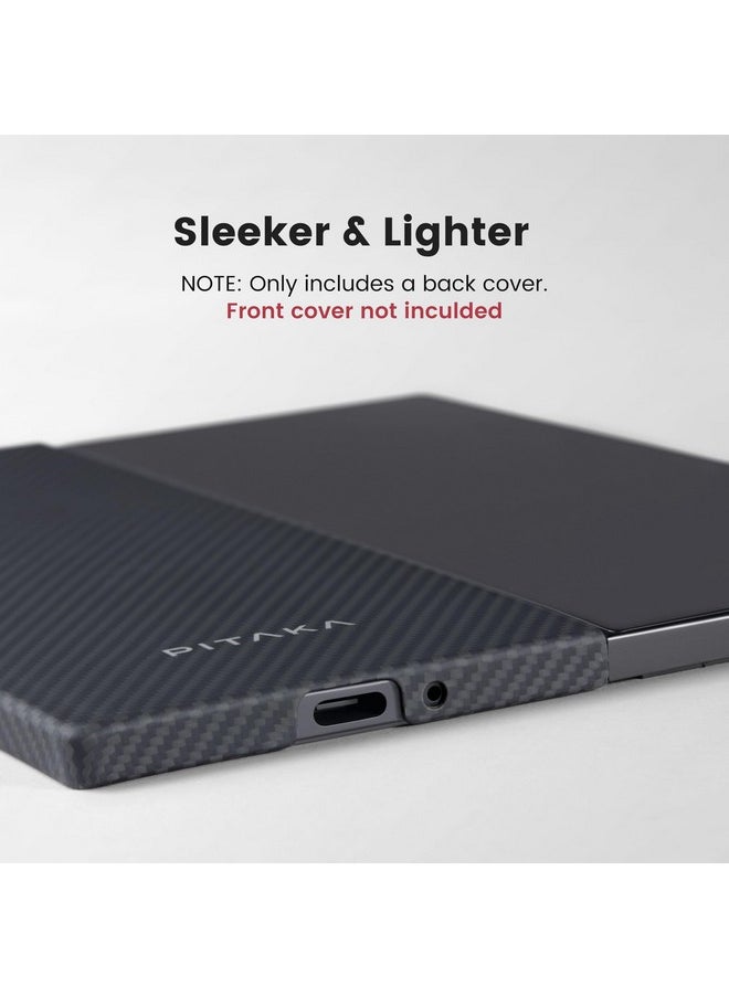 PITAKA pitaka for Z Fold 6 Case, Slim & Light Magnetic Galaxy Z Fold 6 Case with a Caseless Touch Feeling, 600D Aramid Fiber Made, Back Cover Only - Black/Grey(Twill)  - Image 2