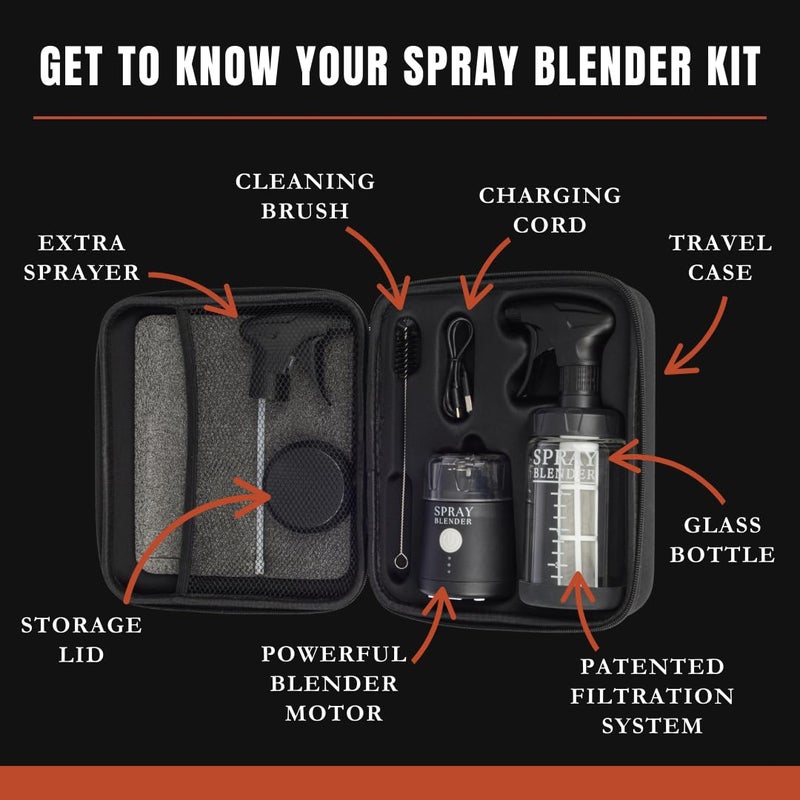 SprayBlender - Create Plant-Based Sprays in Minutes with Powerful Electric Blender & Glass Spray Bottle, Perfect for BBQ, Grilling & BPA-Free, Food-Grade - Image 3