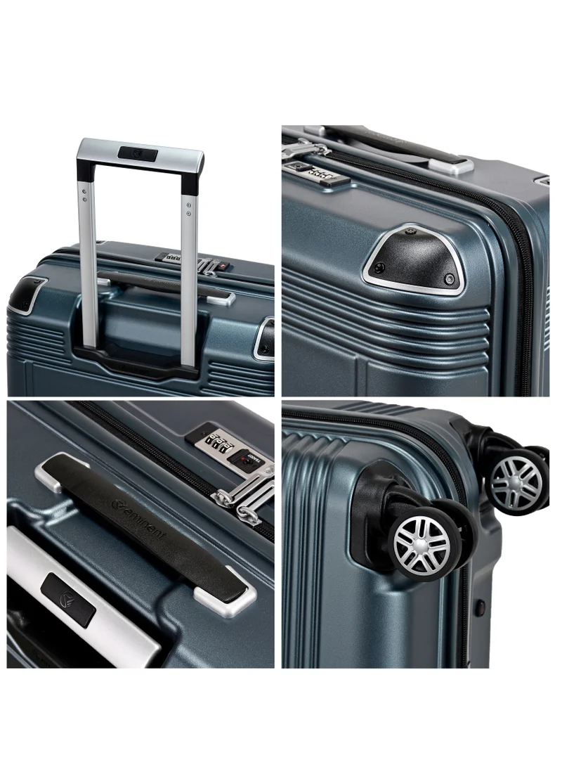 eminent Hard Case Suitcase Trolley Luggage Set of 3 Polycarbonate Lightweight 4 Quiet Double Spinner Wheels Travel Bags With TSA Lock KK10 Graphite