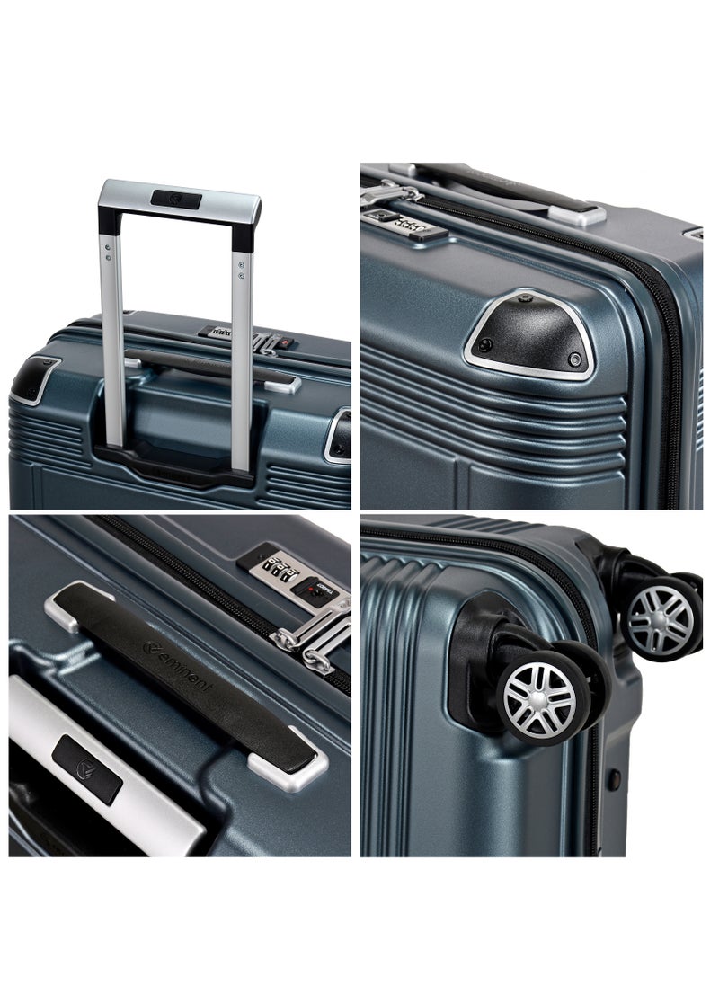 eminent Hard Case Suitcase Trolley Luggage Set of 3 Polycarbonate Lightweight 4 Quiet Double Spinner Wheels Travel Bags With TSA Lock KK10 Graphite  - Image 5
