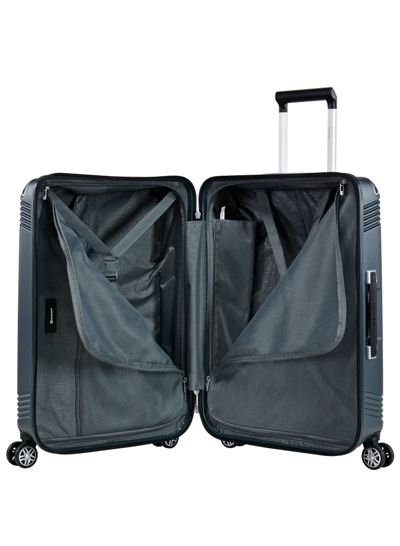 eminent Hard Case Suitcase Trolley Luggage Set of 3 Polycarbonate Lightweight 4 Quiet Double Spinner Wheels Travel Bags With TSA Lock KK10 Graphite