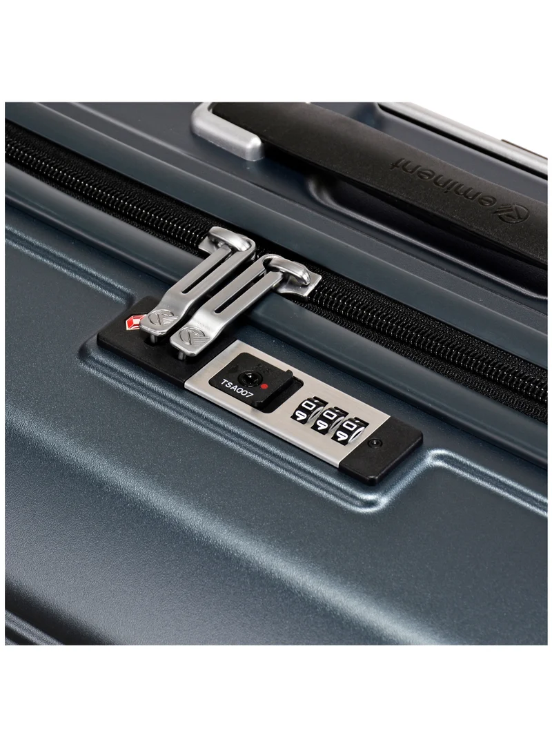 eminent Hard Case Suitcase Trolley Luggage Set of 3 Polycarbonate Lightweight 4 Quiet Double Spinner Wheels Travel Bags With TSA Lock KK10 Graphite