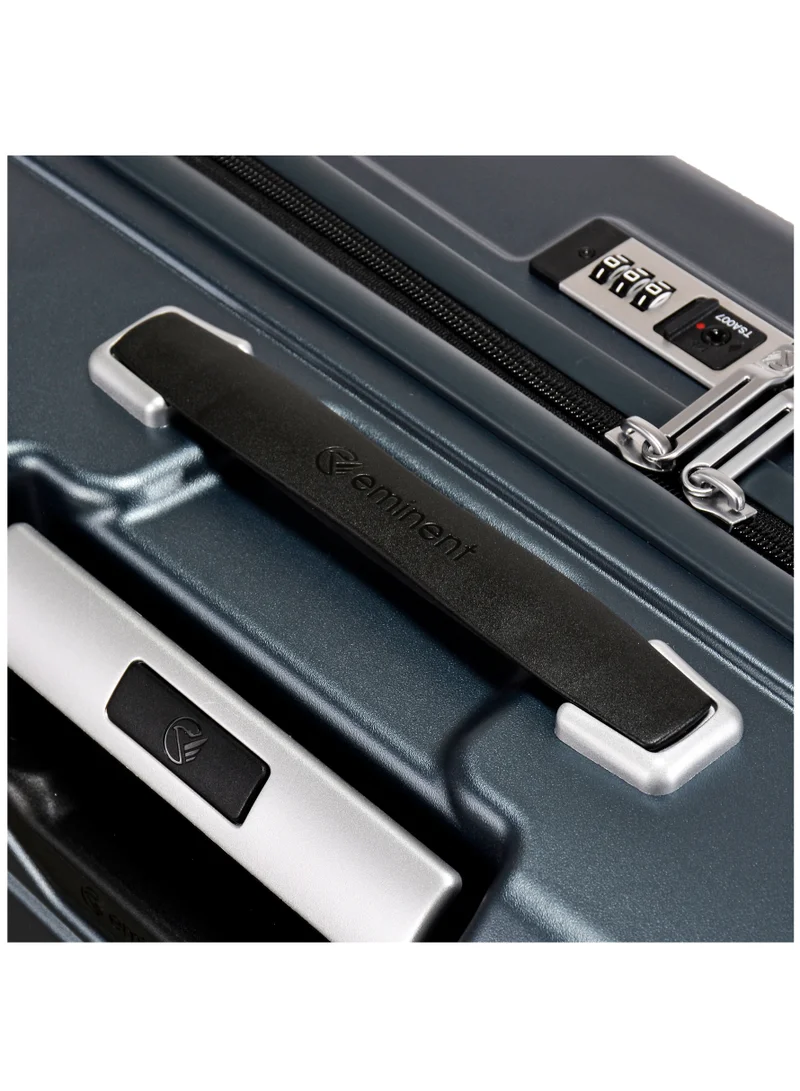 eminent Hard Case Suitcase Trolley Luggage Set of 3 Polycarbonate Lightweight 4 Quiet Double Spinner Wheels Travel Bags With TSA Lock KK10 Graphite