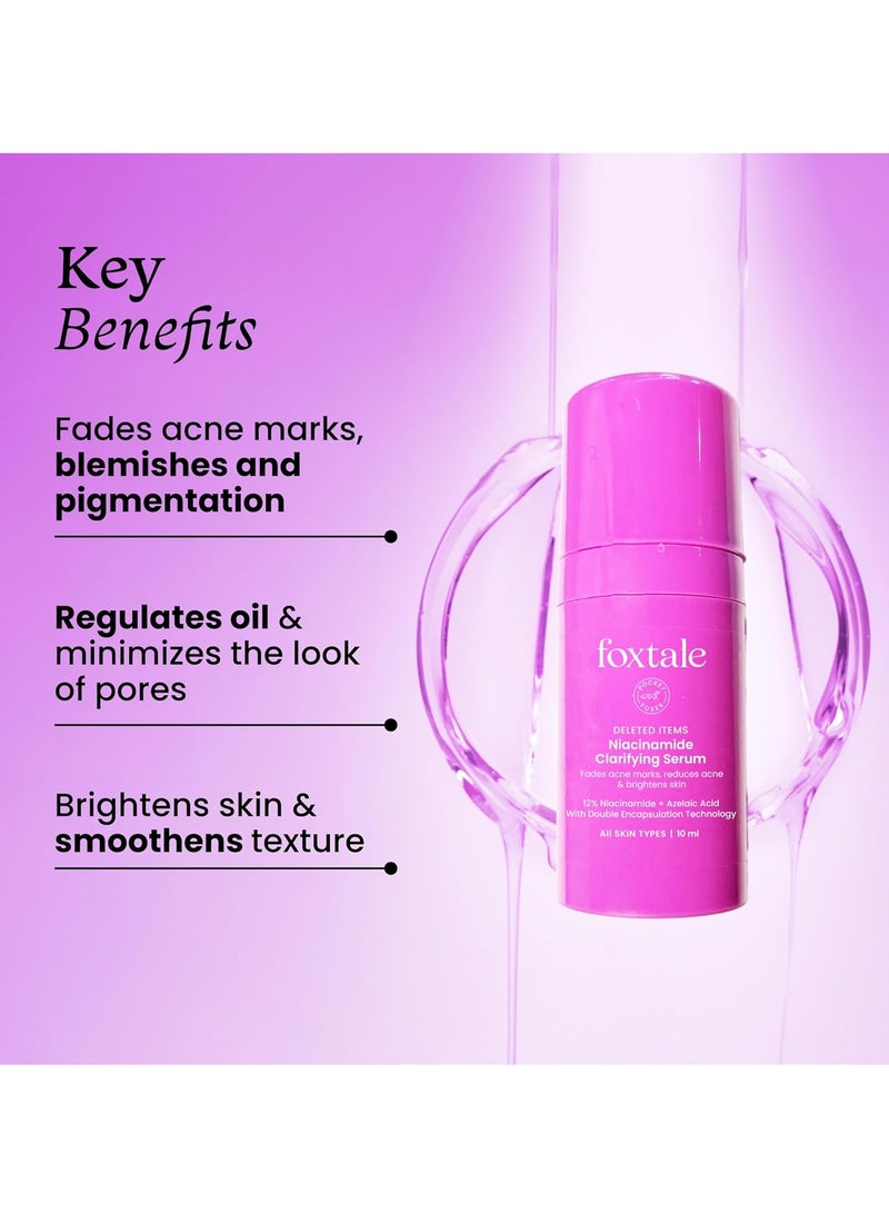 Foxtale 12% Niacinamide Face Serum with Azelaic Acid for Oil Control & Brightening | Reduces Acne, Blemishes & Acne Marks | Brightens & Smoothens Skin | Face Serum for Women & Men | 10 ml - Image 2