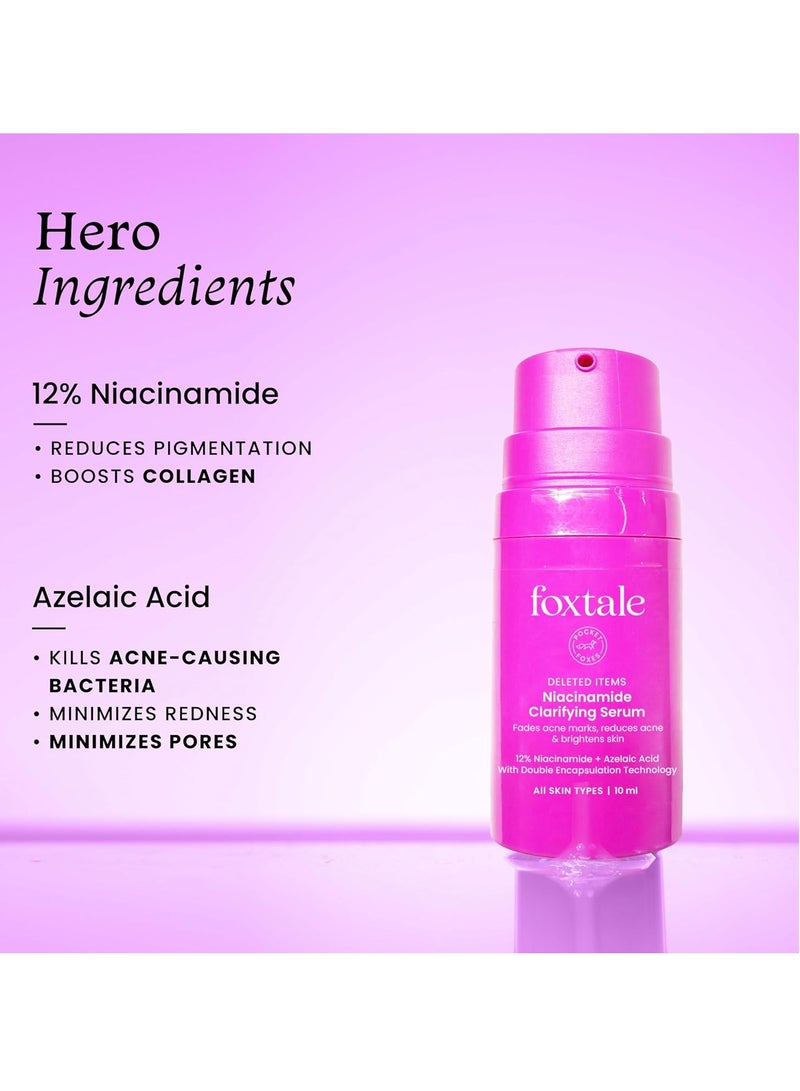 Foxtale 12% Niacinamide Face Serum with Azelaic Acid for Oil Control & Brightening | Reduces Acne, Blemishes & Acne Marks | Brightens & Smoothens Skin | Face Serum for Women & Men | 10 ml - Image 4
