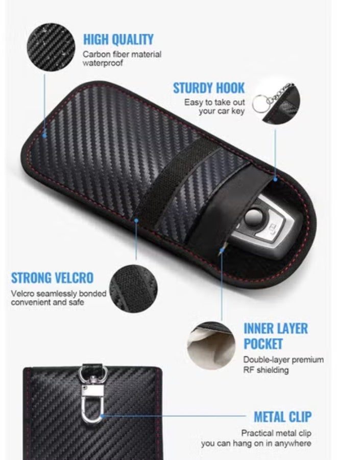 COYO Faraday Bag for Key Fob(1 Pack), Faraday Cage Protector, Car RFID Signal Blocking Key Fob Protector, Double-Layers of Shielding Carbon Fiber Material Anti-Theft Faraday Pouch - Image 5