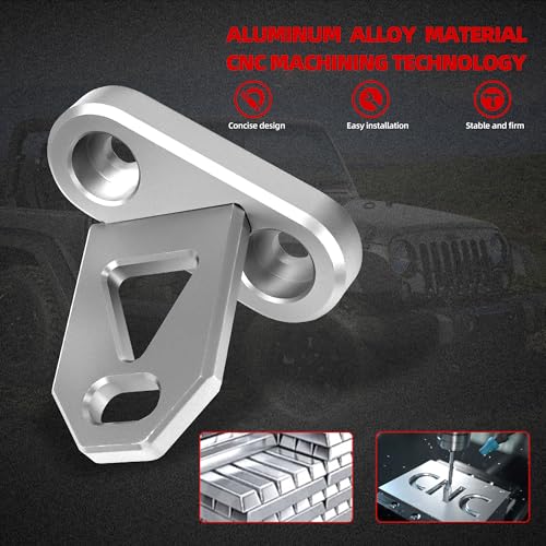 NKCELL POWER JK A-Pillar Windshield Hinge Mounting Ditch Light Brackets for 2007-2017 Wrangler JK, CNC Aluminum Alloy Bracket for Off-Road Car LED Fog Light Work Driving Lights(2-PCS, Silver) - Image 5