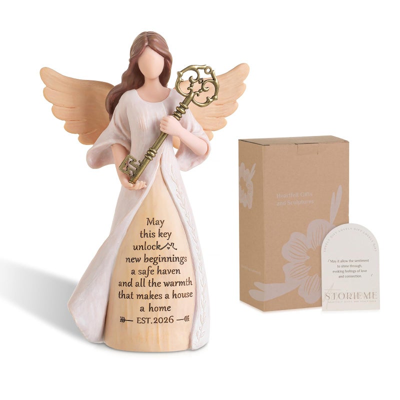 Storieme Housewarming Gifts New Home: House Warming Gift for Women Friend Homeowner - Guardian Angel Figurines for New Apartment Party Decorations Entryway Table Decor Ideas - Image 1