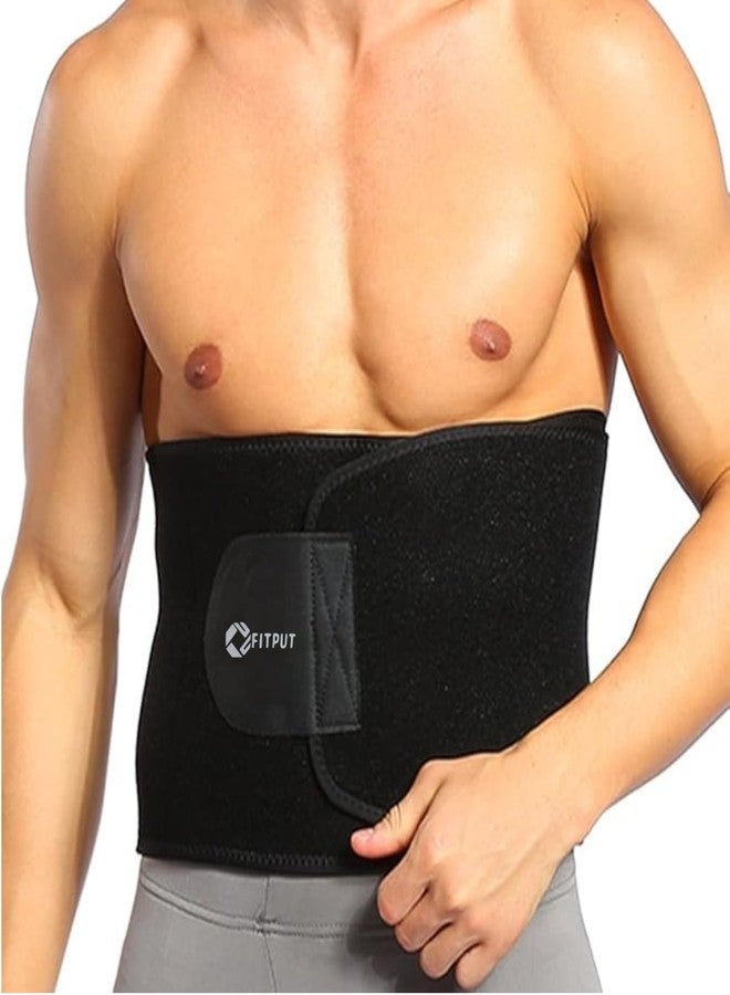 FITPUT حزام FITPUT لتنحيف الجسم مصنوع من النيوبرين، حزام للبطن للرجال والنساء، حزام ساونا غير قابل للتمزق لتمارين البطن، حزام لياقة بدنية، حزام تنحيف للرجال، (أسود) - Image 1