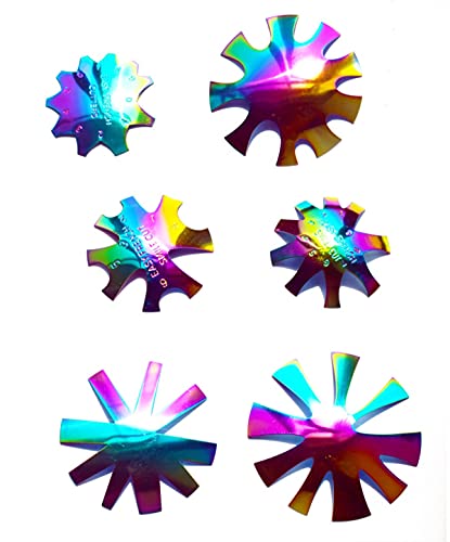 Mezerdoo 6Pcs Colorful 8/9/10 Sizes Easy French Smile Cut V Line Almond Shape Tips Manicure Edge Trimmer Nail Cutter Acrylic Pink White French Nails Mix Patterns C- Curve Tool - Image 1