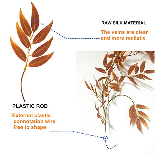 LJDJ Fall Leaves Autumn Leaf Garland Decorations - 5.4 Feet Artificial Silk Fabric Willow Plant Leaves Vines String Wedding Decor Holiday Party Supplies Faux Wall Greenery Crowns Wreath - Image 3