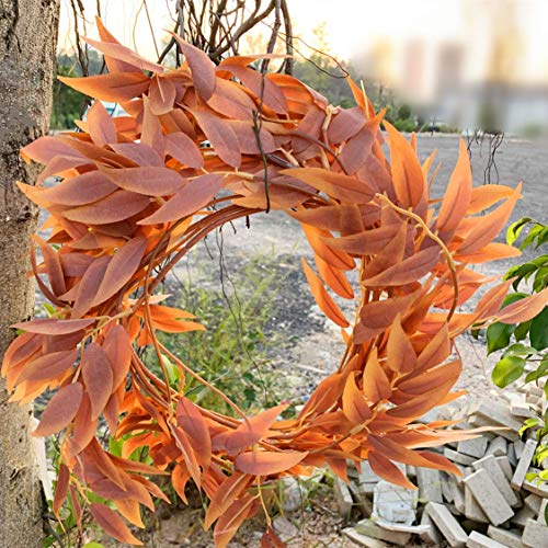 LJDJ Fall Leaves Autumn Leaf Garland Decorations - 5.4 Feet Artificial Silk Fabric Willow Plant Leaves Vines String Wedding Decor Holiday Party Supplies Faux Wall Greenery Crowns Wreath - Image 4