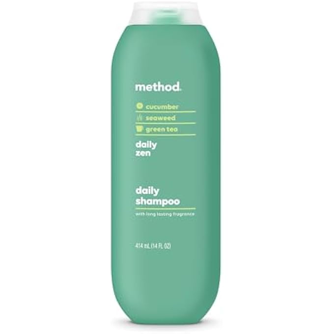 Method Everyday Shampoo, Daily Zen with Cucumber, Green Tea, and Seaweed Scent Notes, Paraben and Sulfate Free, 14 oz (Pack of 1)