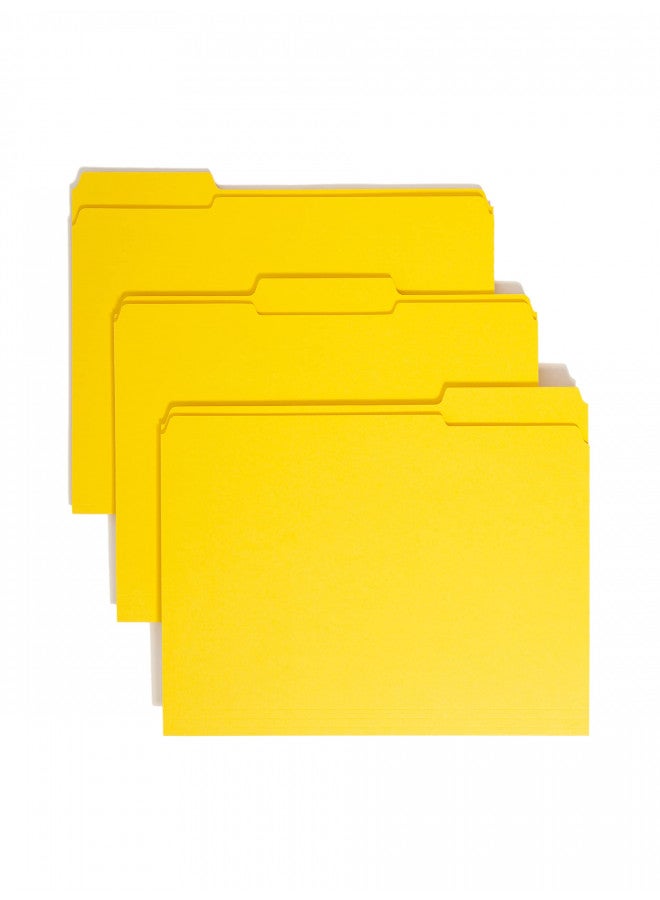 Smead File Folder, Reinforced 1/3-Cut Tab, Letter Size, Yellow, 100 per Box (12934) - Image 1