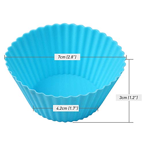Newk Reusable Silicone Baking Cups, 48 Packs Nonstick Food Grade Silicone Cupcake Liners, Muffins Cup Molds - 8 Colors - Image 5