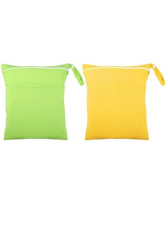 Excefore Wet Dry Bag for Baby Cloth Diapers Waterproof Wet Bag Washable Travel Bag Reusable Cloth Diaper Bag Toddler Swim Wet Bag for Travel Beach Pool 2 Pieces  - Image 1