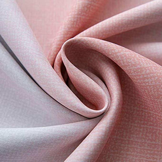 FANLI Ombre Rainbow Blackout Curtains for Kid Girls Bedroom Living Room Darking Stripe Double Layer Star Cut Out Wall Home Decor Gradient Grommet Window Curtains (Pink/Grey, 52W x 84L) - Image 2