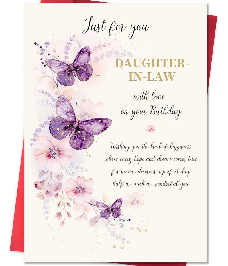 Beixian Funny Birthday Card for Daughter-in-Law, Wonderful Yet Heartfelt Greetings from Mother-in-Law-8x5.3 Inches, Double-Sided - Image 1
