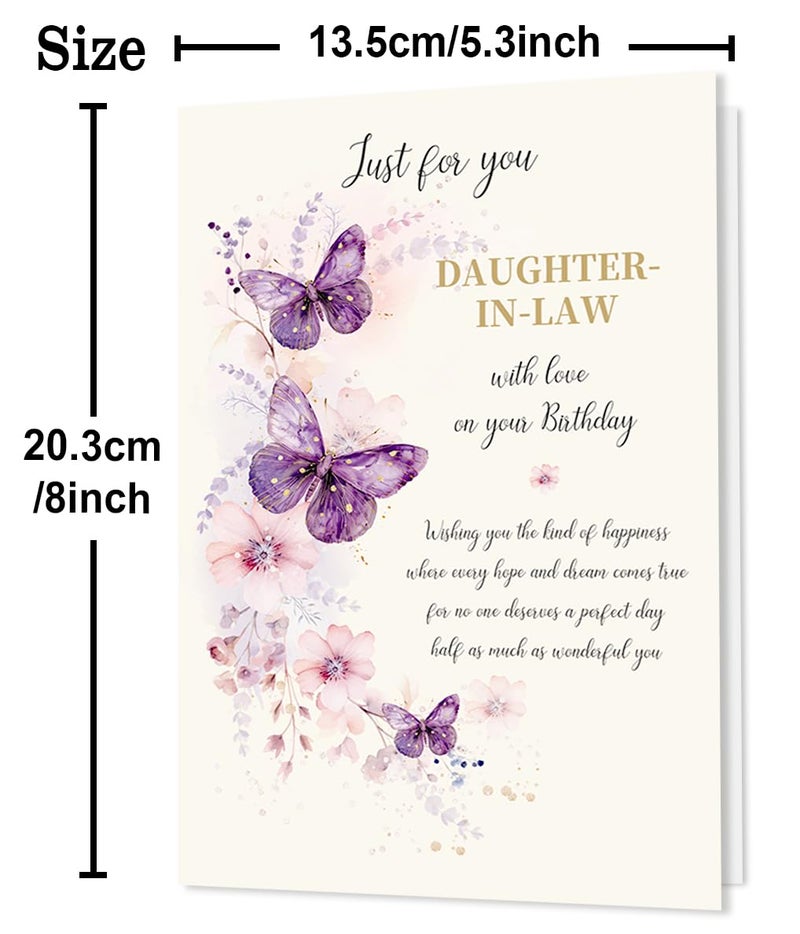 Beixian Funny Birthday Card for Daughter-in-Law, Wonderful Yet Heartfelt Greetings from Mother-in-Law-8x5.3 Inches, Double-Sided - Image 3