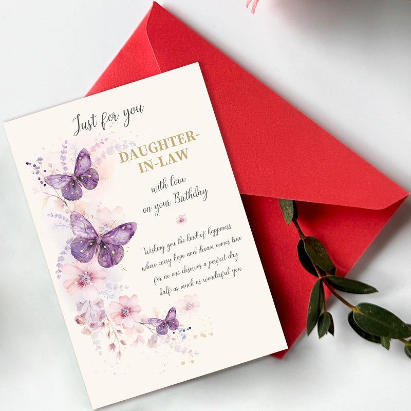 Beixian Funny Birthday Card for Daughter-in-Law, Wonderful Yet Heartfelt Greetings from Mother-in-Law-8x5.3 Inches, Double-Sided - Image 5