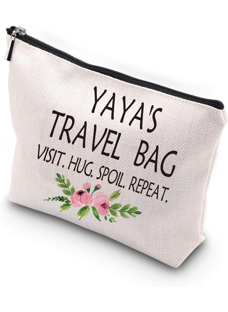 WCGXKO - WCGXKO Yaya Gift Grandma Mother's Day Gift Birthday Gift Travel Gift Cosmetics Bag Toiletry Bag Gift for Yaya (YAYA'S TRAVEL) - Image 1