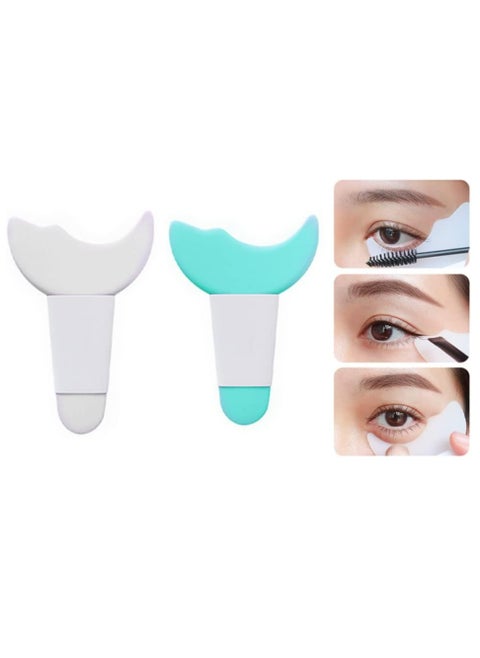 أداة حماية واقي الرموش من الماسكارا، أداة حماية الرموش 3 في 1، أداة توجيه مكياج الرموش وظلال العيون والكحل، فرشاة الرموش، أداة تجميل مشط الرموش (2 قطعة)