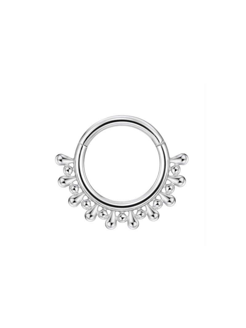 FANSING Beaded Septum Jewelry 16g Septum Ring Surgical Steel Piercing Rings 16 Gauge 8mm Daith Hoop Earring - Image 1