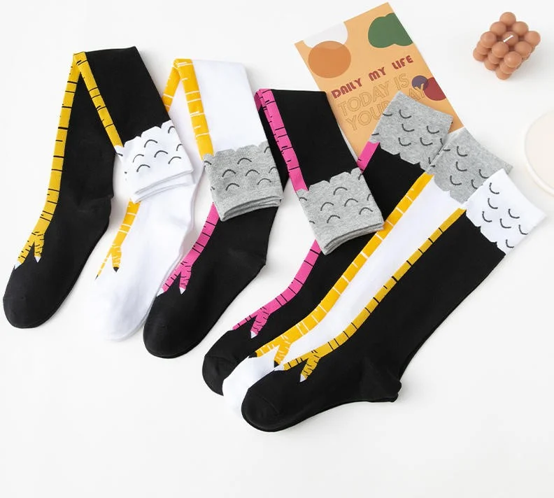 بي جي كي 3-pack Unisex Chicken Feet Patterned Knee Socks