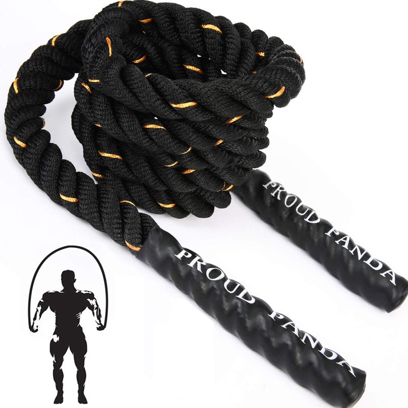 Proud Panda Heavy Jump Ropes for Fitness 3LB, Weighted Adult Skipping Rope Exercise Battle Ropes for Men & Women, Total Body Workouts, Power Training in Gym to Improve Strength and Building Muscle(1''*9.9 ft) - Image 1