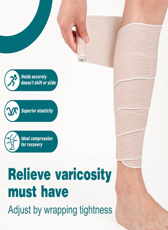 AZEN 4in Premium 2 Pack Elastic Bandage Wrap, Compression Wrap Bandage for Legs, Ankle, Knee, Tummy, Body, Lymphedema Wraps for Legs, Latex-Free - Image 5