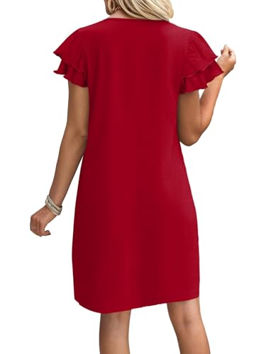 OFEEFAN Red Dress Womens Dresses 2026 Spring Summer Sundresses Boho Clothes Hawaiian Casual Elegant Classy Date Outfits XL - Image 4