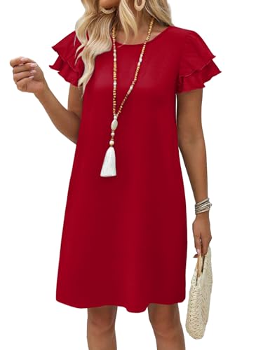 OFEEFAN Red Dress Womens Dresses 2026 Spring Summer Sundresses Boho Clothes Hawaiian Casual Elegant Classy Date Outfits XL - Image 3