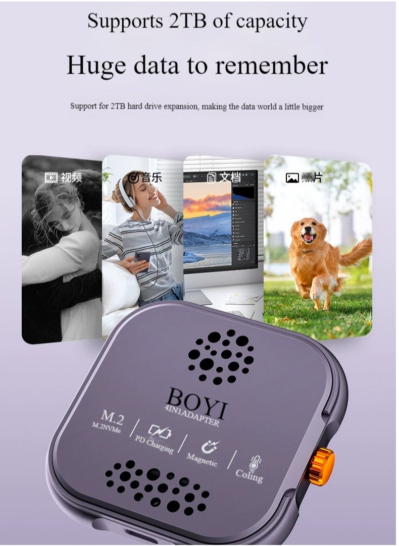 Generic - Magnetic M.2 mobile hard disk PD100W fast charging 10Gbps transmission 2TB external expansion hard disk enclosure - Image 1