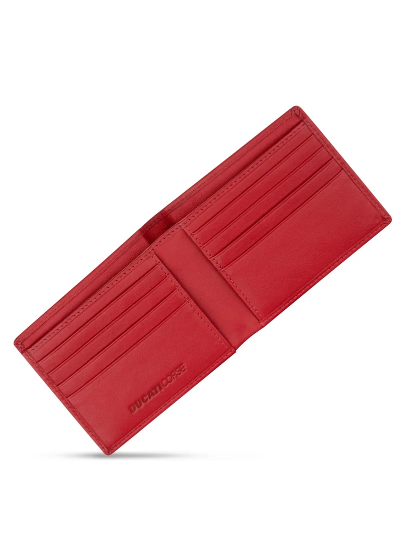 Ducati Corse Nastro Red Genuine Leather Wallet For Men
