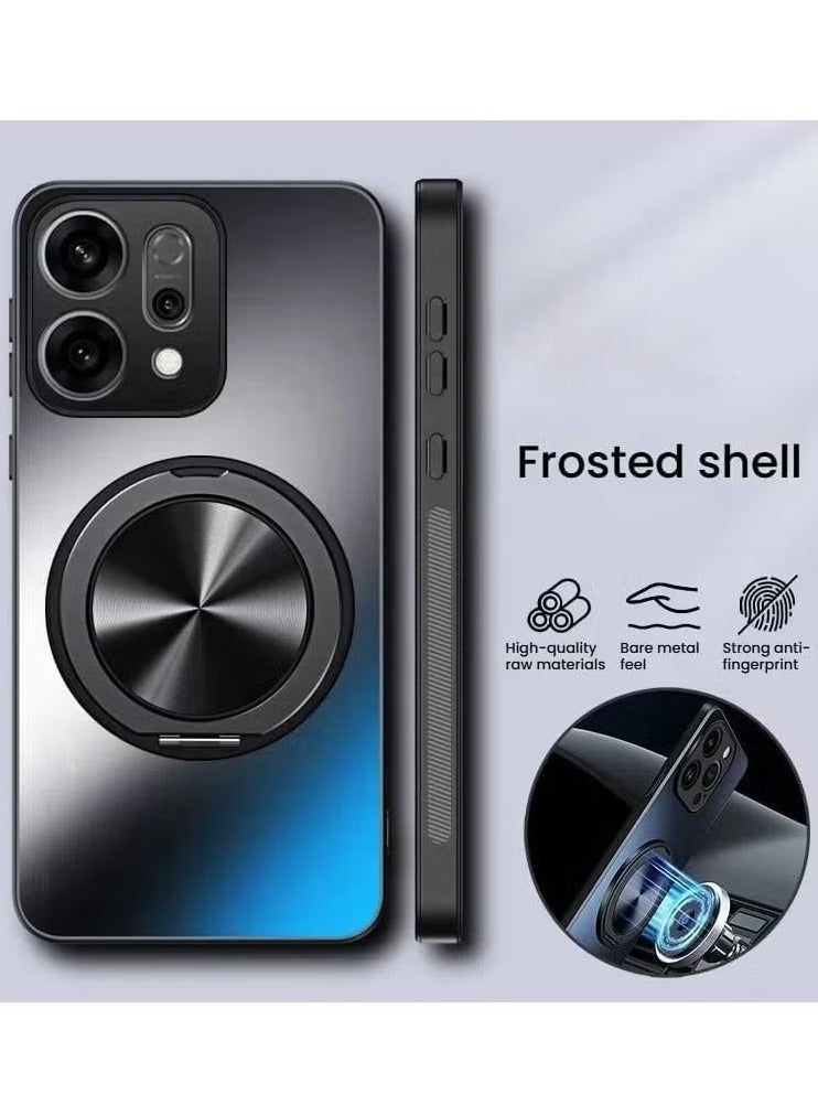 general Compatible with OPPO Reno 14 Pro (2025) Case Hard Matte With Ring Stand Magnetic Protective Back Cover Case For Reno 14 Pro - Image 2