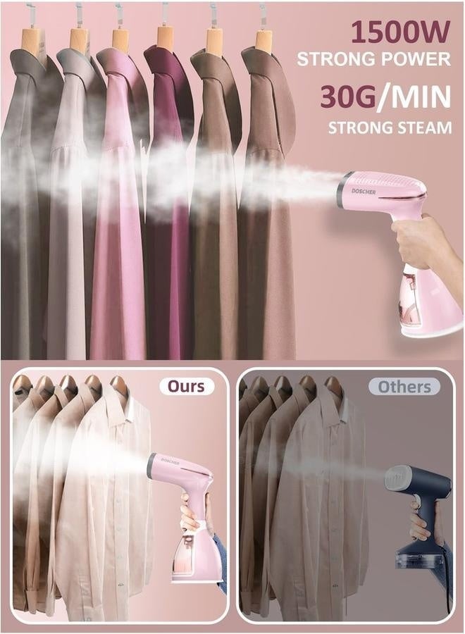 Garment Steamer Iron,High-Power Handheld Garment Steamer Clothes Steamer Portable Steam Iron 30s Fast Heat-up Ironing Wrinkle Remover -1500W 300ML white  - Image 3