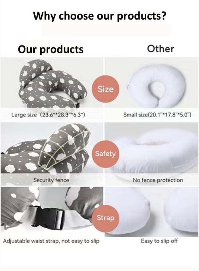 Aissiora Nursing Pillow Breastfeeding Pad Multifunctional Baby Feeding Support Pad Infant Nursing Cushion Lumbar Support Pillow Relieves Lower Back Pain Removable Washable for Daily Use - Image 5