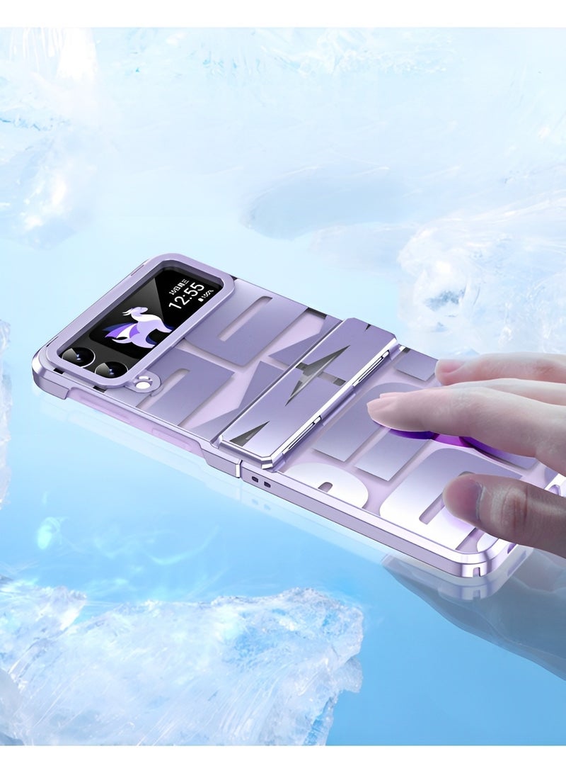 REOCLE Samsung Galaxy Z Flip 4 3 Case with Hinge Protection Full Cover Slim Case Luxury Phantom Plating Phone Case Electroplated Trendy Letter Phone Case for Galaxy Z Flip 4 3 - Image 4